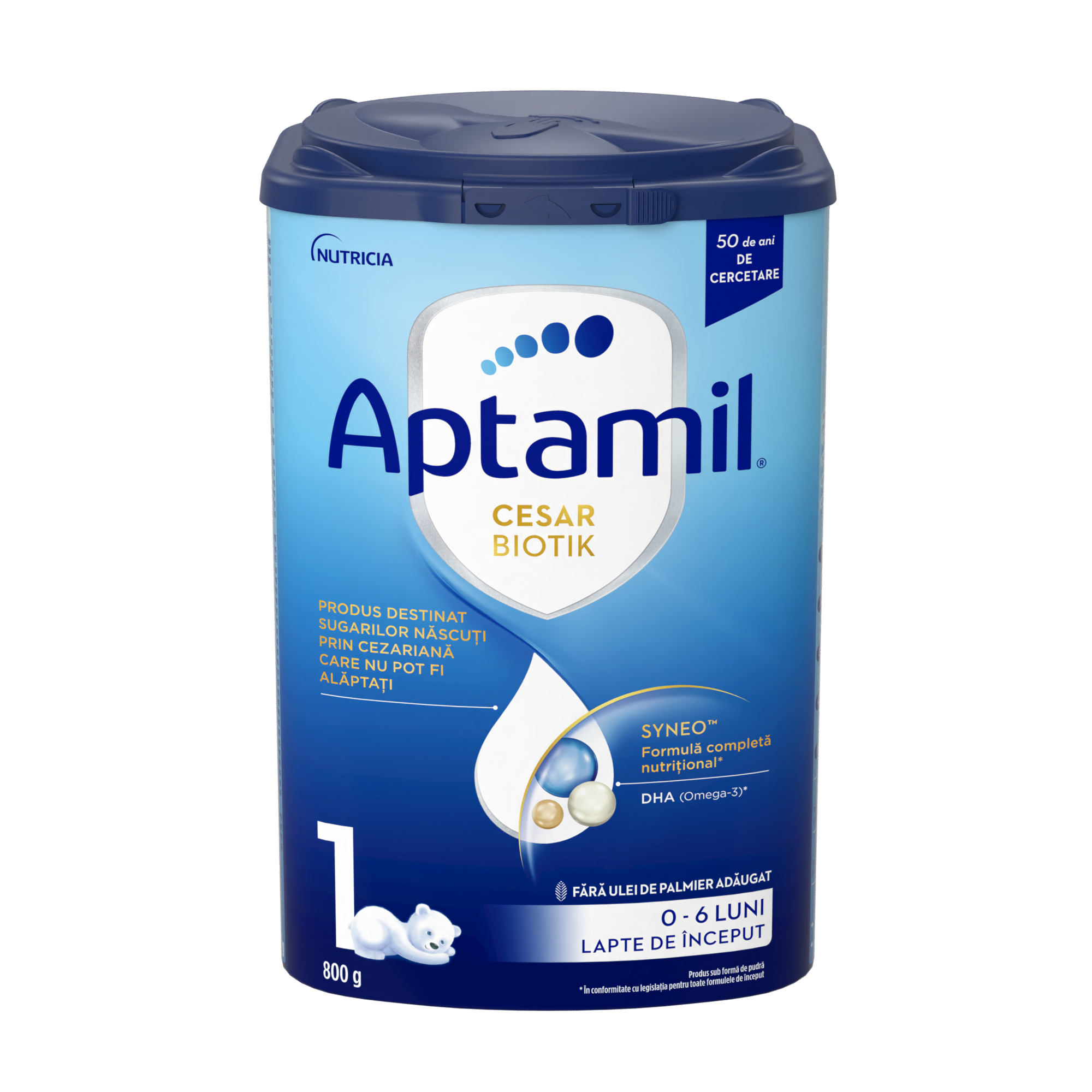 Aptamil Cesar Biotik 1 800g formula de lapte praf pentru copii nascuti prin cezariana